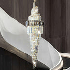 Spiral High Ceiling Light Fixture Long Crystal Chandelier For Foyer Staircase/ Living Room-Chandeliers- -  Manorlights- -  Manorlights