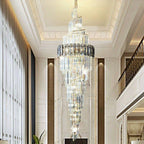 Spiral High Ceiling Light Fixture Long Crystal Chandelier For Foyer Staircase/ Living Room-Chandeliers- -  Manorlights- -  Manorlights