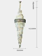Spiral High Ceiling Light Fixture Long Crystal Chandelier For Foyer Staircase/ Living Room-Chandeliers- -  Manorlights- -  Manorlights