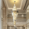Spiral High Ceiling Light Fixture Long Crystal Chandelier For Foyer Staircase/ Living Room-Chandeliers- -  Manorlights- -  Manorlights