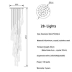 Spiral Raindrop Staircase Ceiling Lighting - 1 LightsWarm White 3000kManorlights