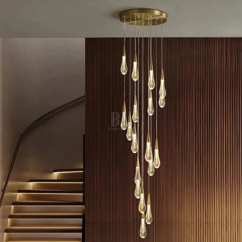 Spiral Raindrop Staircase Ceiling Lighting - 1 LightsWarm White 3000kManorlights