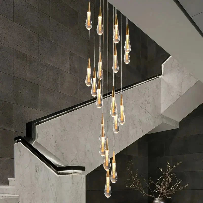 Spiral Raindrop Staircase Ceiling Lighting - 1 LightsWarm White 3000kManorlights