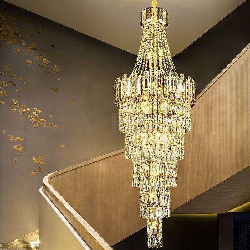Stylish Foyer Long Staircase Chandelier Large Crystal Ceiling Lighting Fixture For Living Room Decoration-Chandeliers- -  Manorlights- -  Manorlights