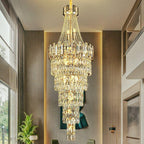 Stylish Foyer Long Staircase Chandelier Large Crystal Ceiling Lighting Fixture For Living Room Decoration-Chandeliers- -  Manorlights- -  Manorlights