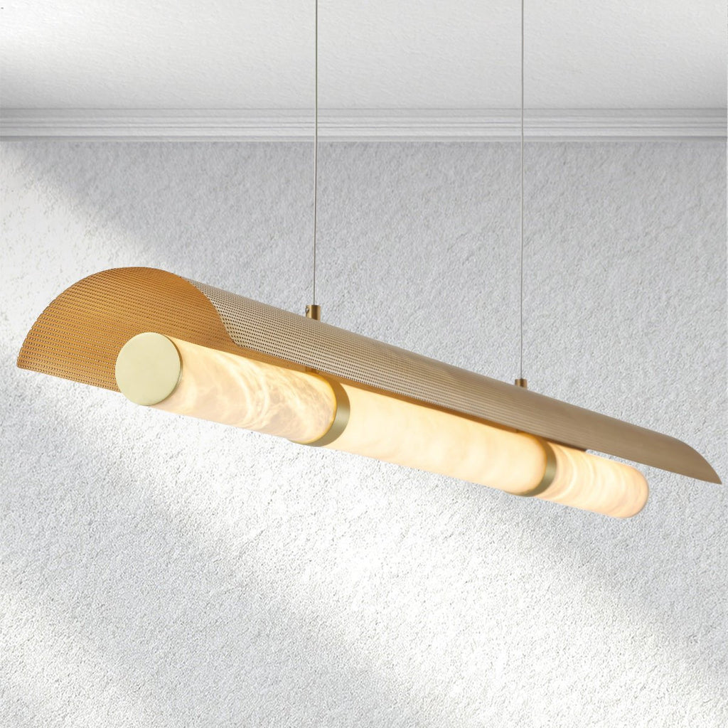 Swaroevan Mirage Alabaster Linear Chandelier - Manorlights