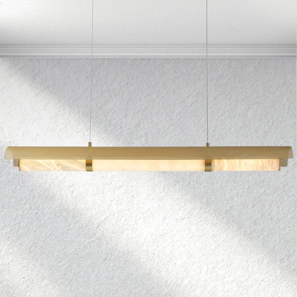 Swaroevan Mirage Alabaster Linear Chandelier - Manorlights