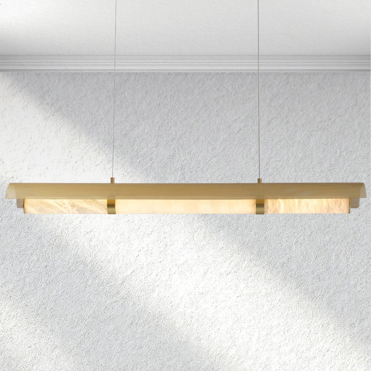 Swaroevan Mirage Alabaster Linear Chandelier - Manorlights