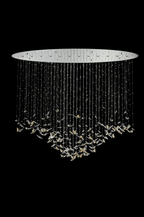 Sylvane LED K9 Crystal Branch Chandelier - L 59.1″ × W 11.8″ × H 59.1″Amber & ClearWarm LightBlushlighting
