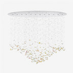 Sylvane LED K9 Crystal Branch Chandelier - L 59.1″ × W 11.8″ × H 59.1″Amber & ClearWarm LightBlushlighting