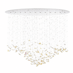 Sylvane LED K9 Crystal Branch Chandelier - L 59.1″ × W 11.8″ × H 59.1″Amber & ClearWarm LightBlushlighting