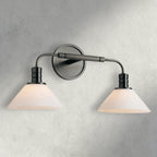Bronze / Milk Theron Double Sconce