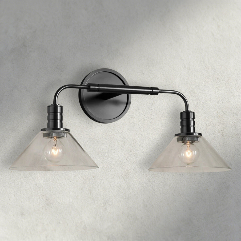 Bronze / Clear Theron Double Sconce