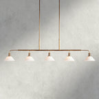Brass / 60" / Milk Theron Linear Chandelier 50", 60"