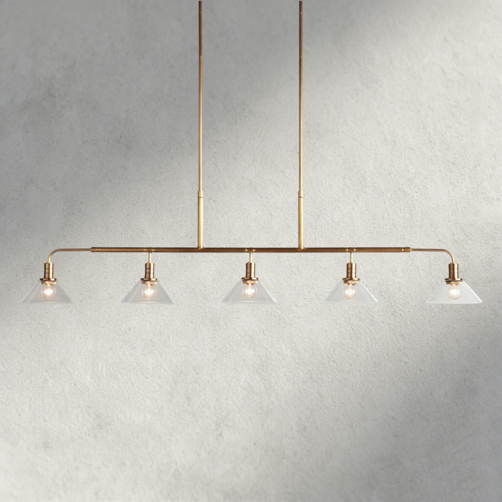 Brass / 60" / Clear Theron Linear Chandelier 50", 60"