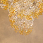 Tidal Art Glass Chandelier (With Canopy) - ∅ 58.3″ x H 118.1″Clear & GoldWarm Light -  Manorlights