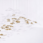 Tidal Art Glass Chandelier (With Canopy) - ∅ 58.3″ x H 118.1″Clear & GoldWarm Light -  Manorlights
