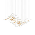 Tidal Art Glass Chandelier (With Canopy) - L 82.7″ x W 23.6″ x H 78.7″Clear & GoldWarm Light -  Manorlights