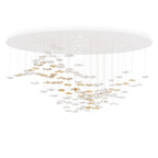 Tidal Art Glass Chandelier (With Canopy) - ∅ 58.3″ x H 118.1″Clear & GoldWarm Light -  Manorlights