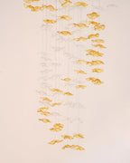 Tidal Art Glass Chandelier (With Canopy) - ∅ 58.3″ x H 118.1″Clear & GoldWarm Light -  Manorlights