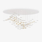 Tidal Art Glass Chandelier (With Canopy) - ∅ 58.3″ x H 118.1″Clear & GoldWarm Light -  Manorlights