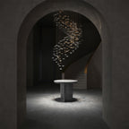 Tidal Art Glass Chandelier (With Canopy) - ∅ 58.3″ x H 118.1″Clear & GoldWarm Light -  Manorlights