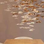 Tidal Art Glass Chandelier (With Canopy) - ∅ 58.3″ x H 118.1″Clear & GoldWarm Light -  Manorlights