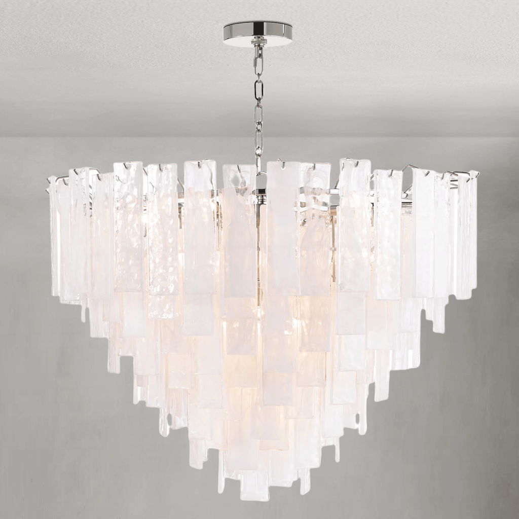 Tidelle Nickel Clear Glass Chandelier Large - Manorlights