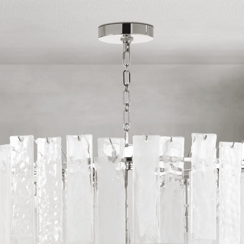 Tidelle Nickel Clear Glass Chandelier Large - Manorlights