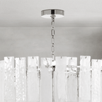 Tidelle Nickel Clear Glass Chandelier Large - Manorlights