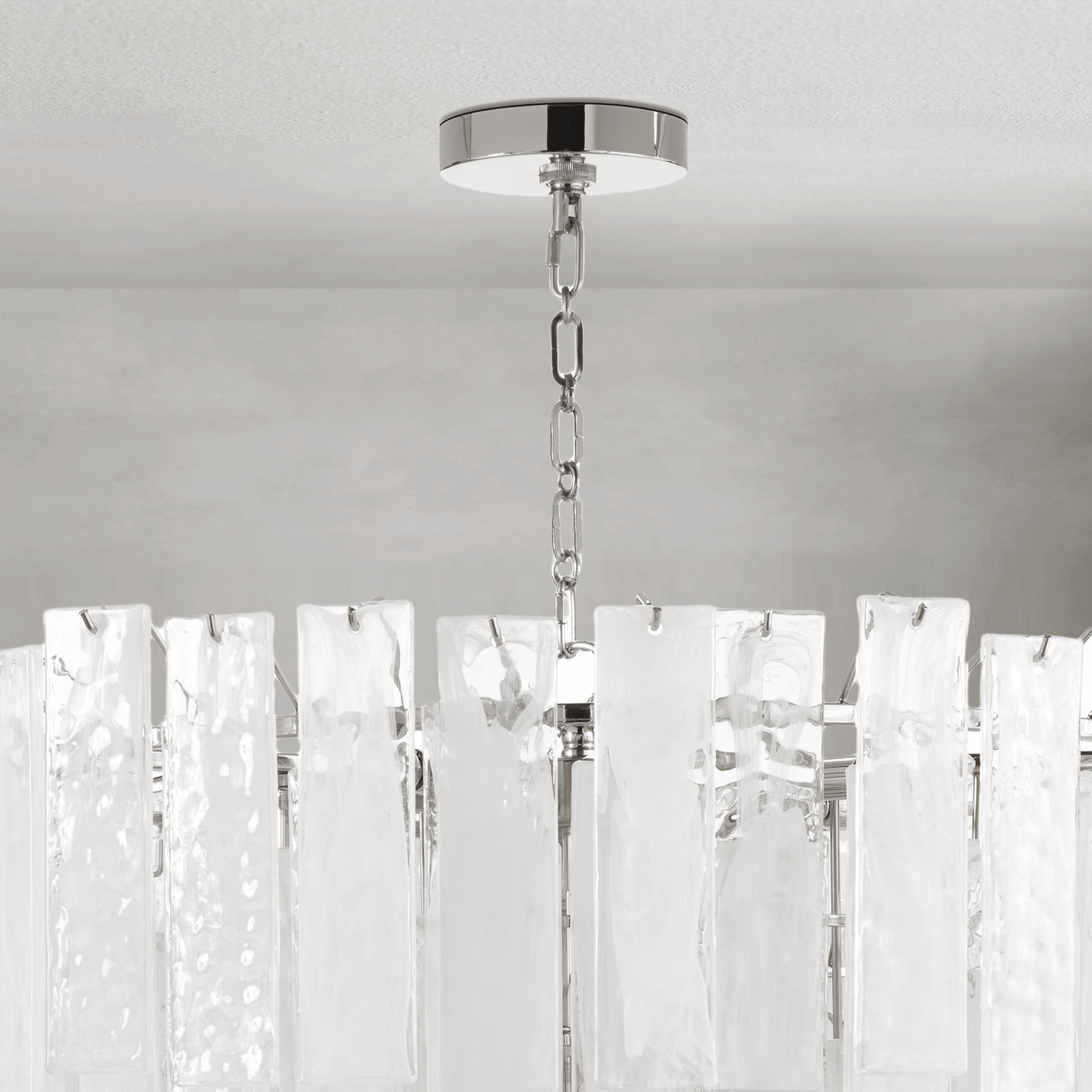 Tidelle Nickel Clear Glass Chandelier Large - Manorlights