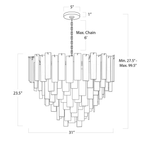 Tidelle Nickel Clear Glass Chandelier Large - Manorlights