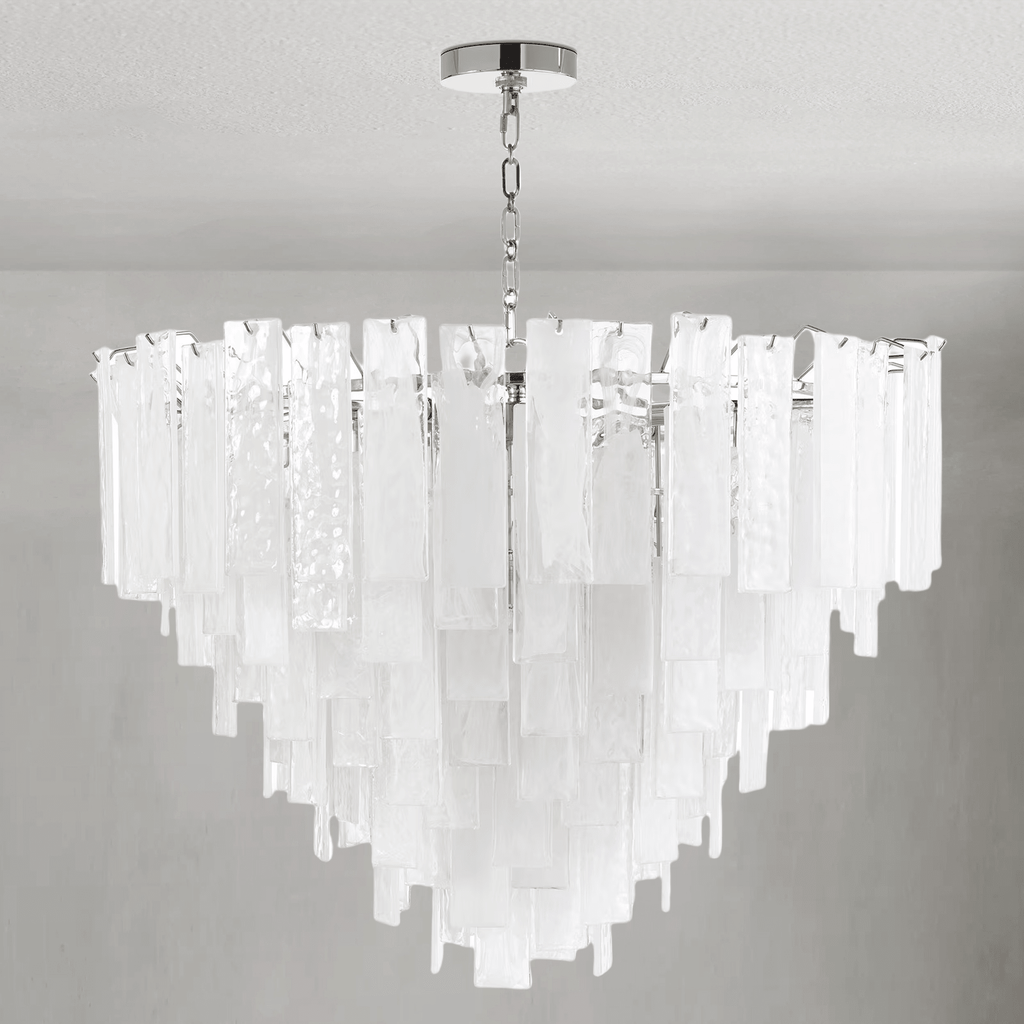 Tidelle Nickel Clear Glass Chandelier Large - Manorlights