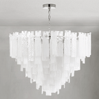 Tidelle Nickel Clear Glass Chandelier Large - Manorlights