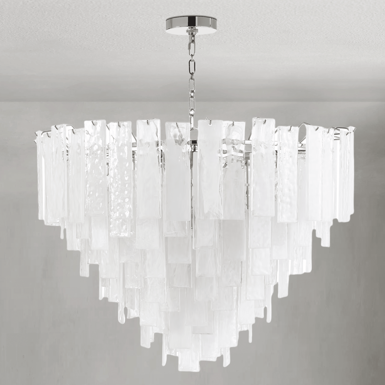 Tidelle Nickel Clear Glass Chandelier Large - Manorlights