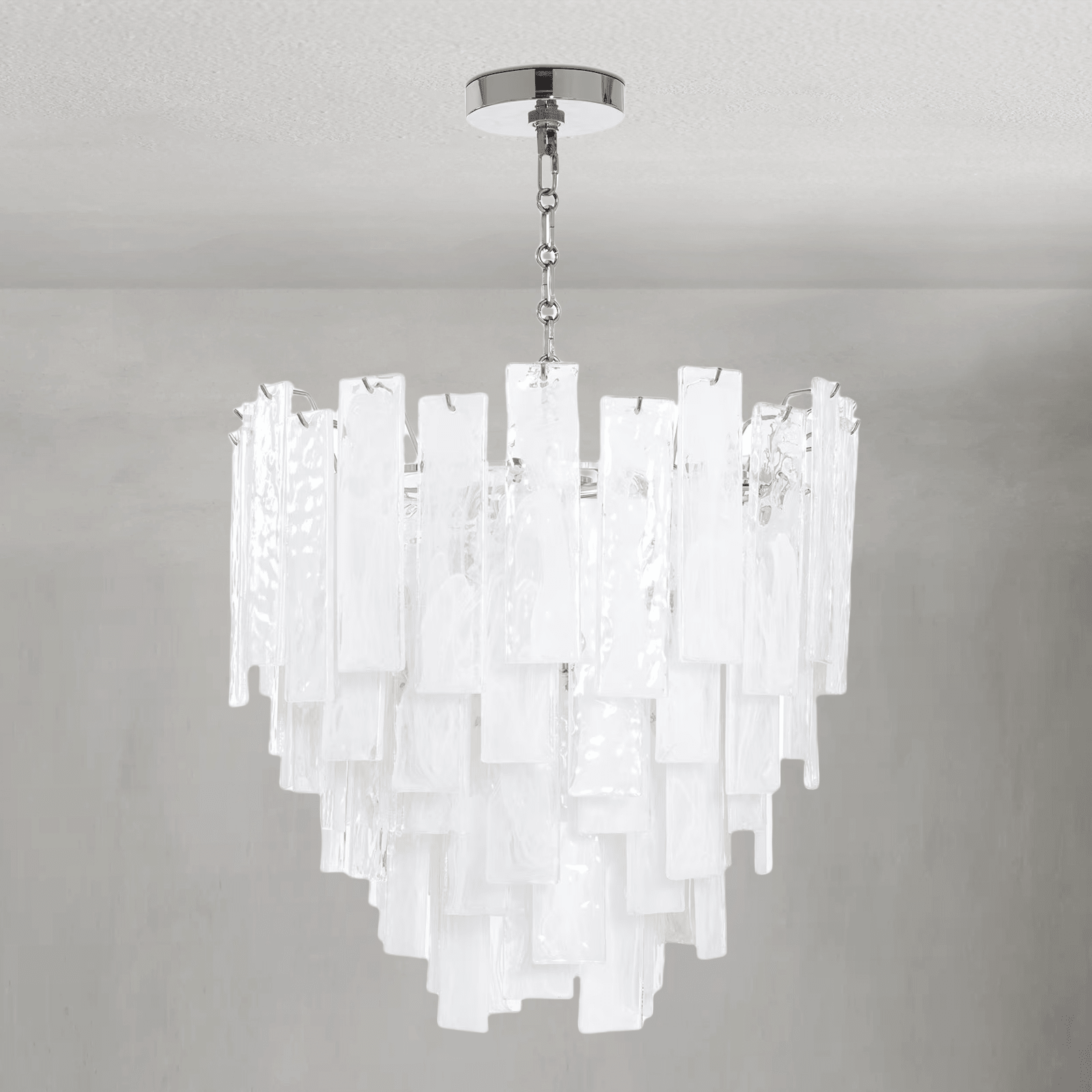 Tidelle Nickel Clear Glass Chandelier Small - Manorlights