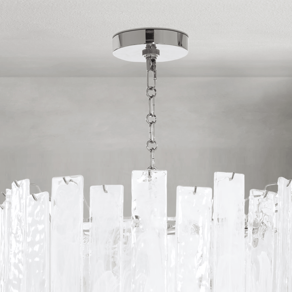 Tidelle Nickel Clear Glass Chandelier Small - Manorlights