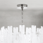 Tidelle Nickel Clear Glass Chandelier Small - Manorlights