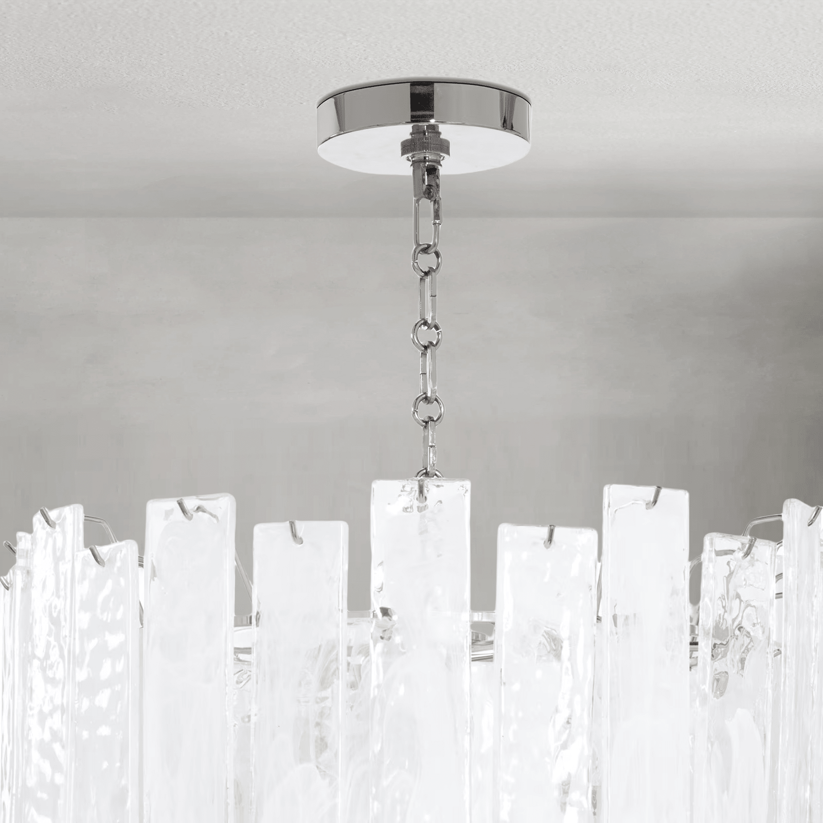Tidelle Nickel Clear Glass Chandelier Small - Manorlights