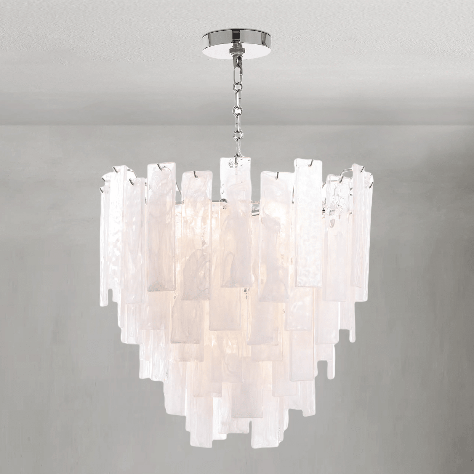 Tidelle Nickel Clear Glass Chandelier Small - Manorlights