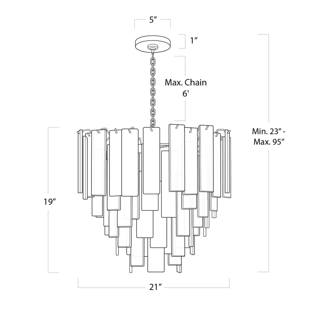 Tidelle Nickel Clear Glass Chandelier Small - Manorlights