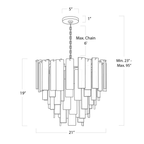 Tidelle Nickel Clear Glass Chandelier Small - Manorlights