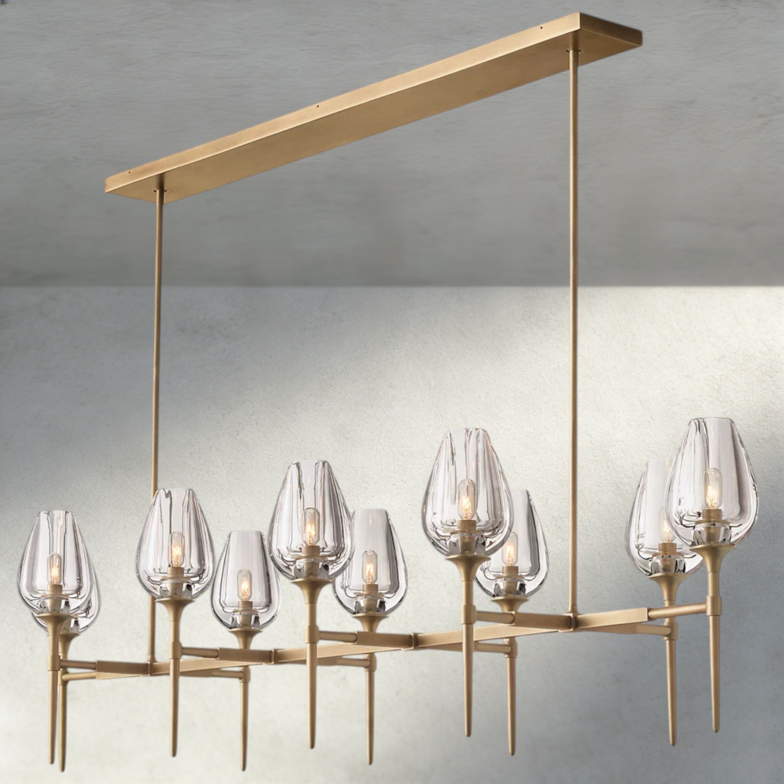 Tulip Linear Chandelier 52", 65"-chandelier-Manorlights