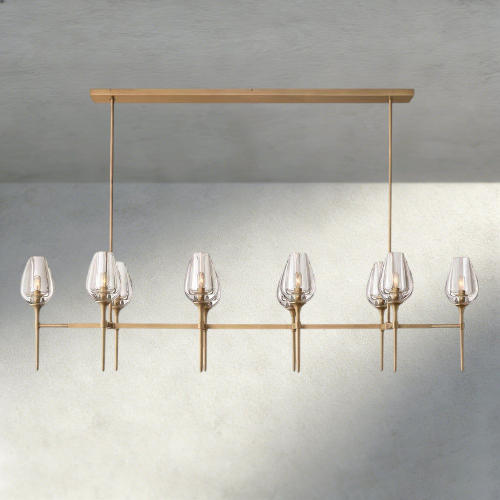 Tulip Linear Chandelier 52", 65"-chandelier-Manorlights