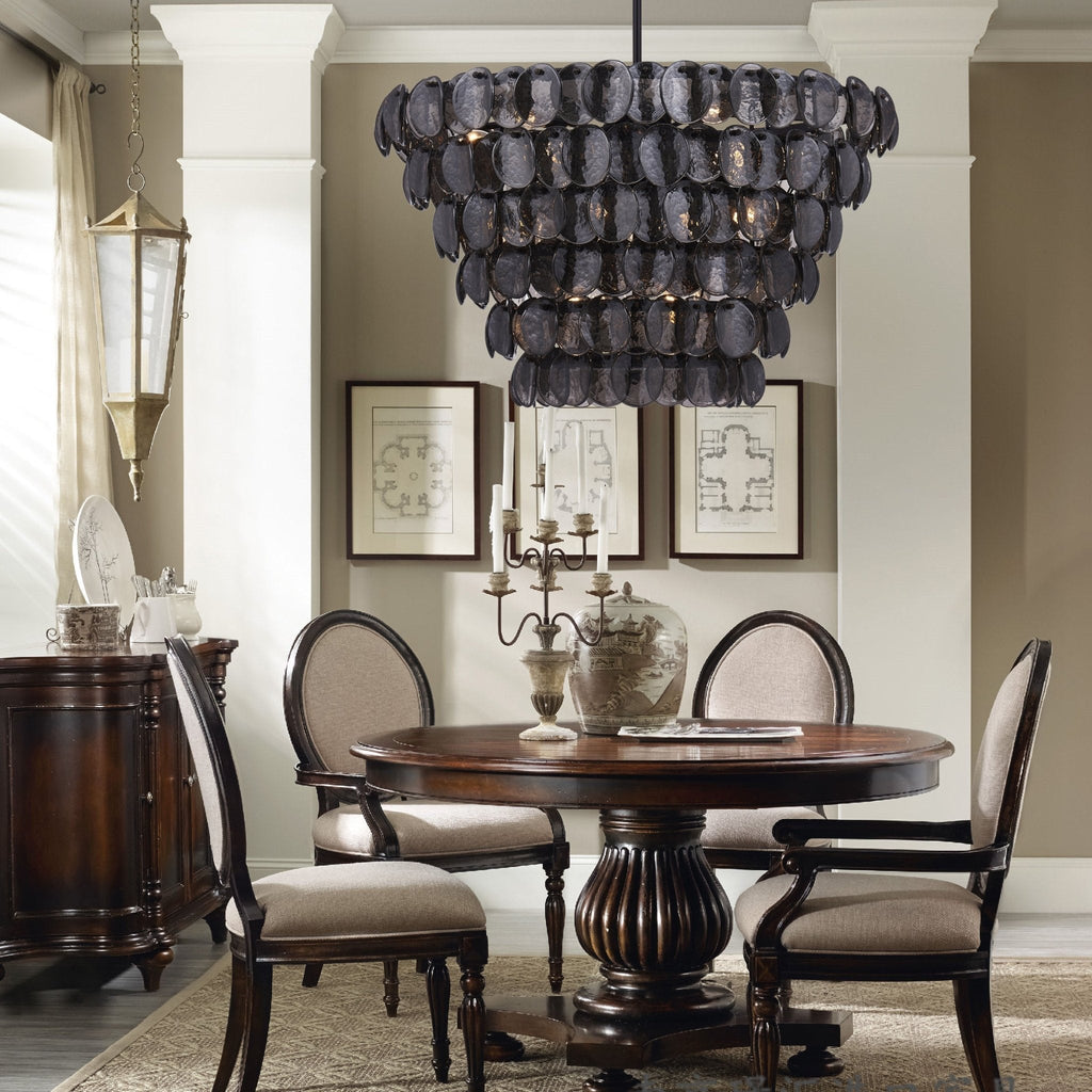 Uroko Large Chandelier - ∅ 34" x H 21"Black & BlackBlushlighting