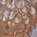 Uroko Large Chandelier - ∅ 34" x H 21"Gold & AmberBlushlighting