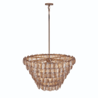 Uroko Large Chandelier - ∅ 34" x H 21"Gold & AmberBlushlighting