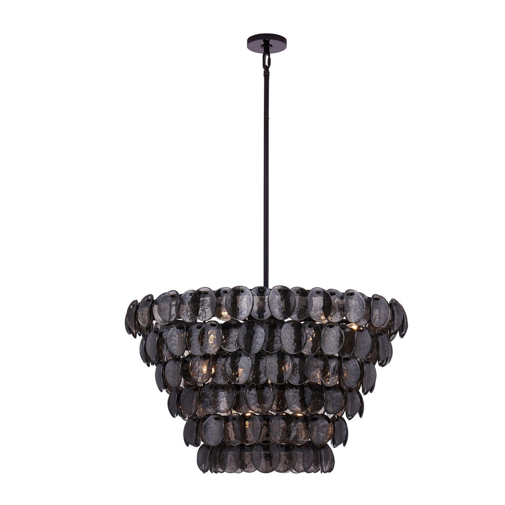 Uroko Large Chandelier - ∅ 34" x H 21"Black & BlackBlushlighting