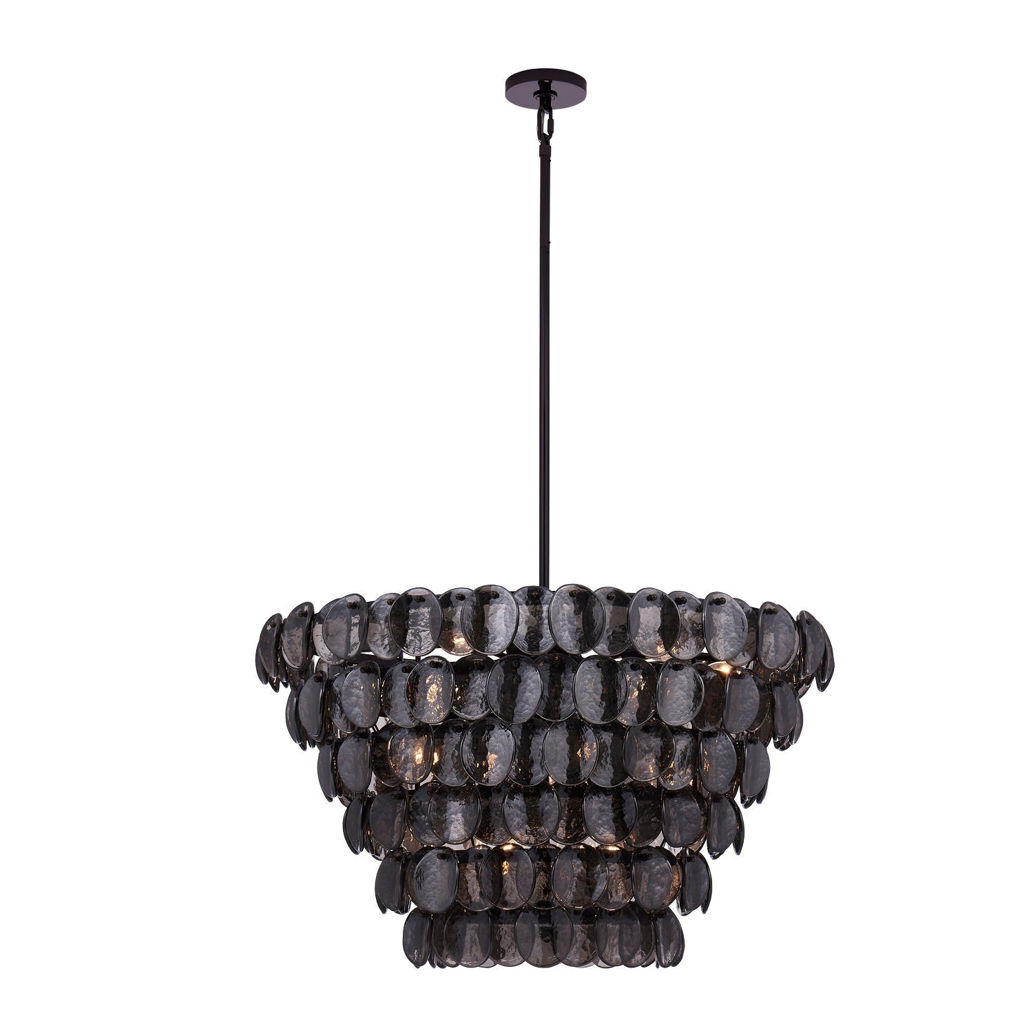 Uroko Large Chandelier - ∅ 34" x H 21"Black & BlackBlushlighting