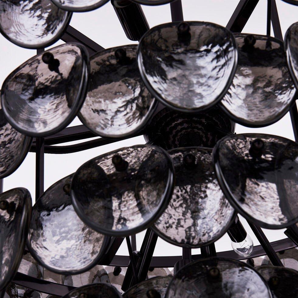Uroko Large Chandelier - ∅ 34" x H 21"Gold & AmberBlushlighting